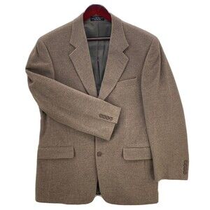 Gianfranco Ruffini Italian Blazer Cashmere Blend 3 Button Mens 40R Heather Brown